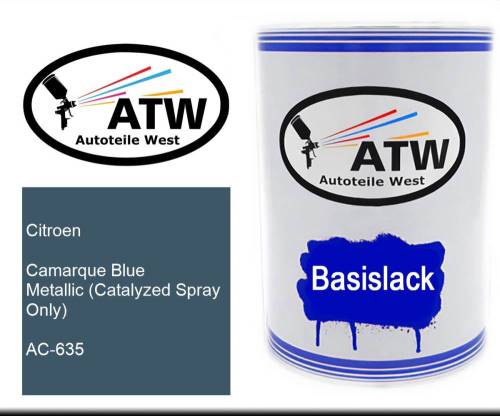 Citroen, Camarque Blue Metallic (Catalyzed Spray Only), AC-635: 500ml Lackdose, von ATW Autoteile West.